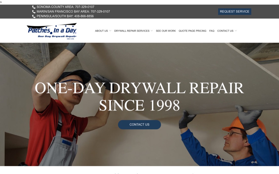 Patches In A Day website homepage